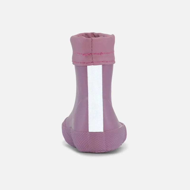 Bundgaard Toddler Wellies Cover in dark rose, rear view.
