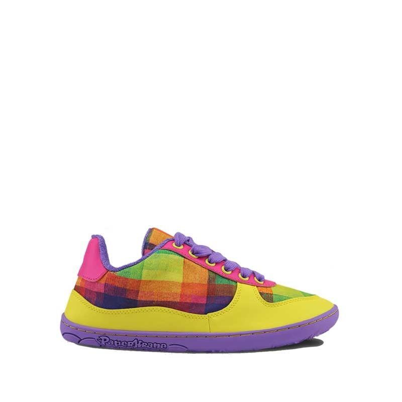 PaperKrane Kids Shoe - Checkered Joy, outer side view.