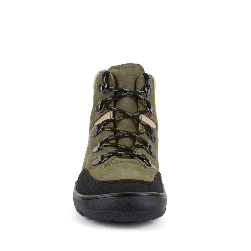 Froddo Barefoot Waterproof Up Trail Boot - Olive, front view.