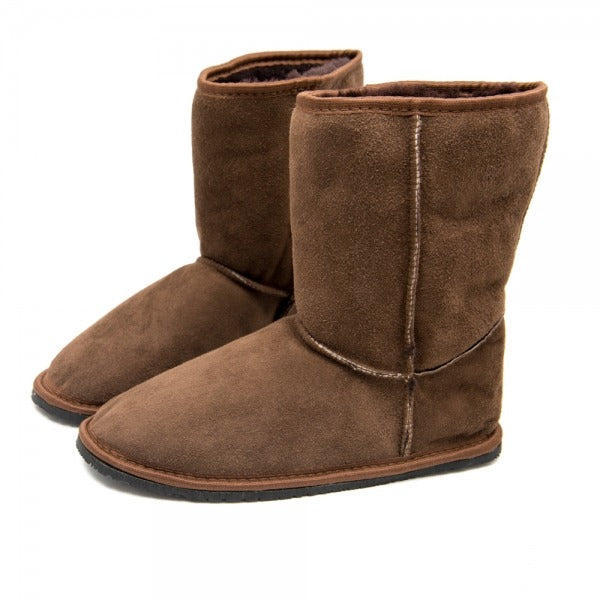 Pair of Zeazoo Women's Boots Dingo - Brown, angled view showing outer side and front.