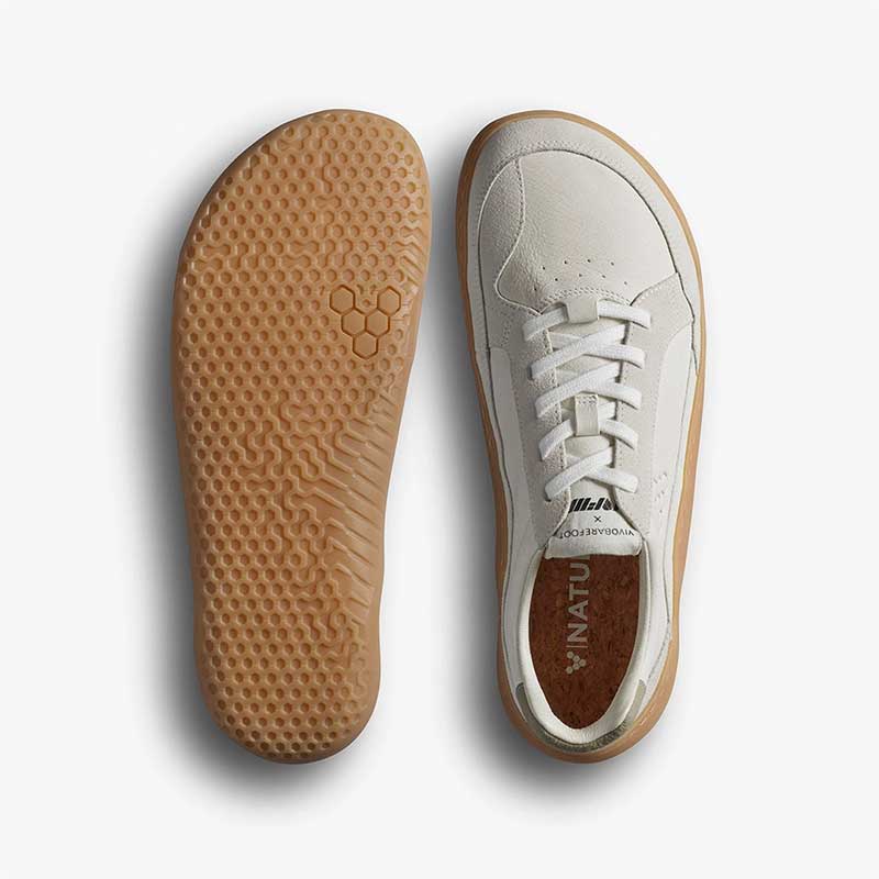 Vivobarefoot Women's Gobi II Leather Trainers - Limestone Dusty Green