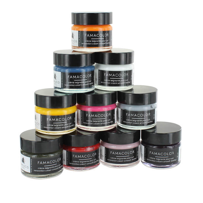 Selection of different Famaco Dye Cream Renovator.