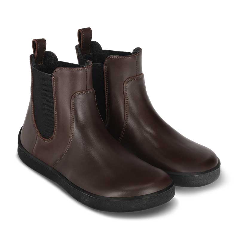 Pair of Be Lenka Adults Boots Entice Neo - Dark Brown and Black, angled side view
