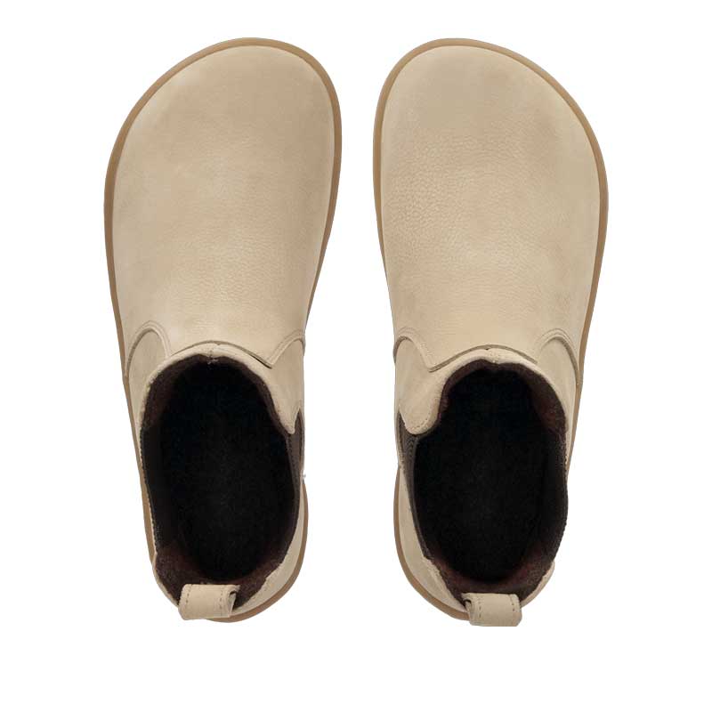 Pair of Be Lenka Adults Boots Entice Neo - Matt Sand, top view showing toe box