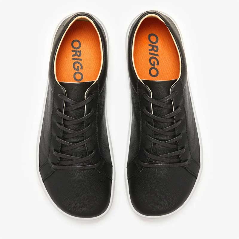 Origo Men's Everyday Leather Trainers - Black