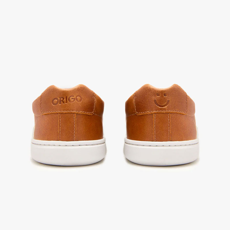 Origo Men's Everyday Leather Trainers - Caramel