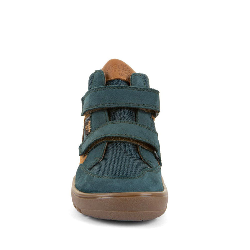 Froddo Kids Barefoot Waterproof Up Hill Boot - Petroleum, front view.