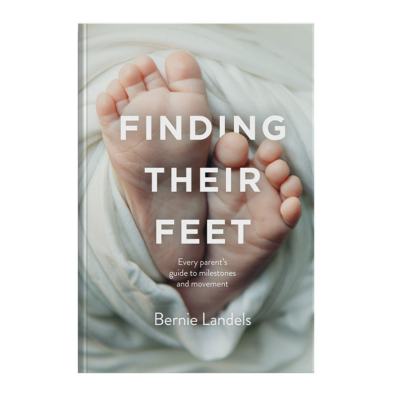 Book cover with baby feet and text 'Finding Their Feet' by Bernie Landels