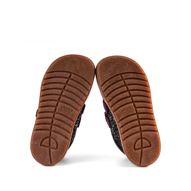 Pair of Tikki Lang.S Kids Boots Firefly - Purple, sole view.
