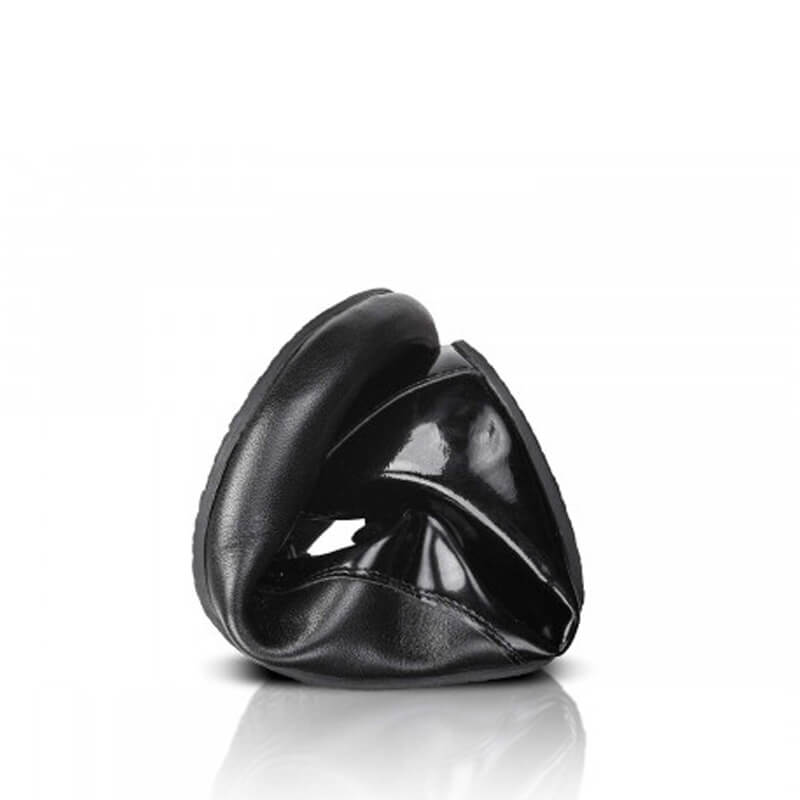 Shapen Adults Fleur 2.0 All Year Barefoot Shoe - Black, scrunched up.