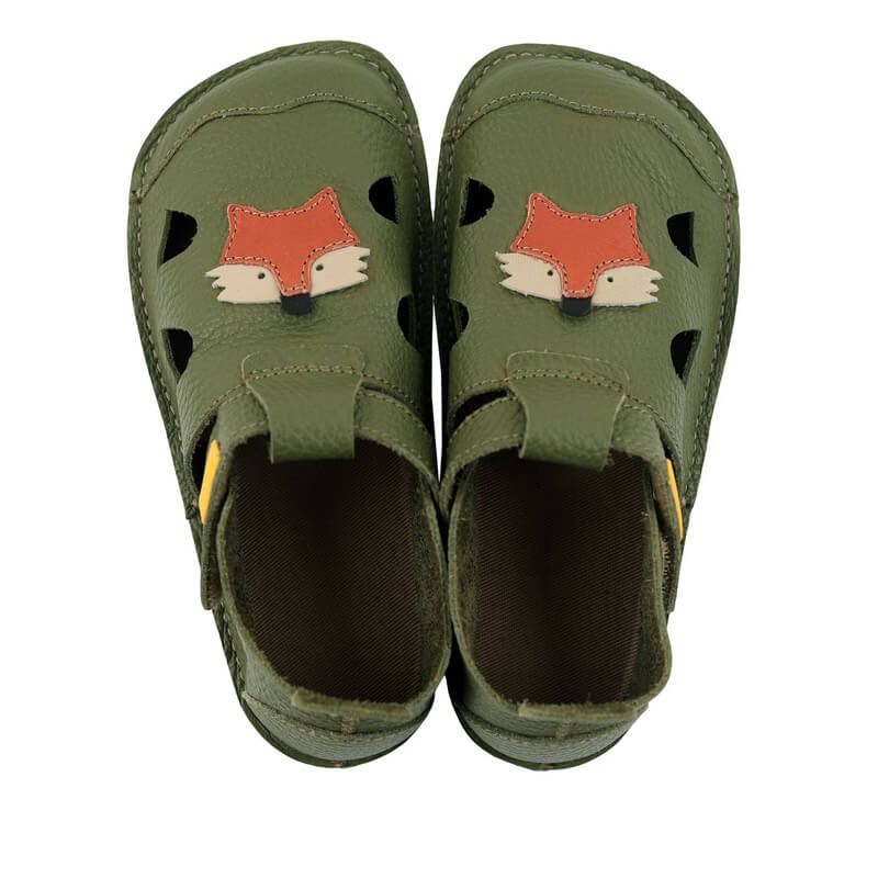 Pair of Tikki Kids Nido Sandals - Fox, top view.