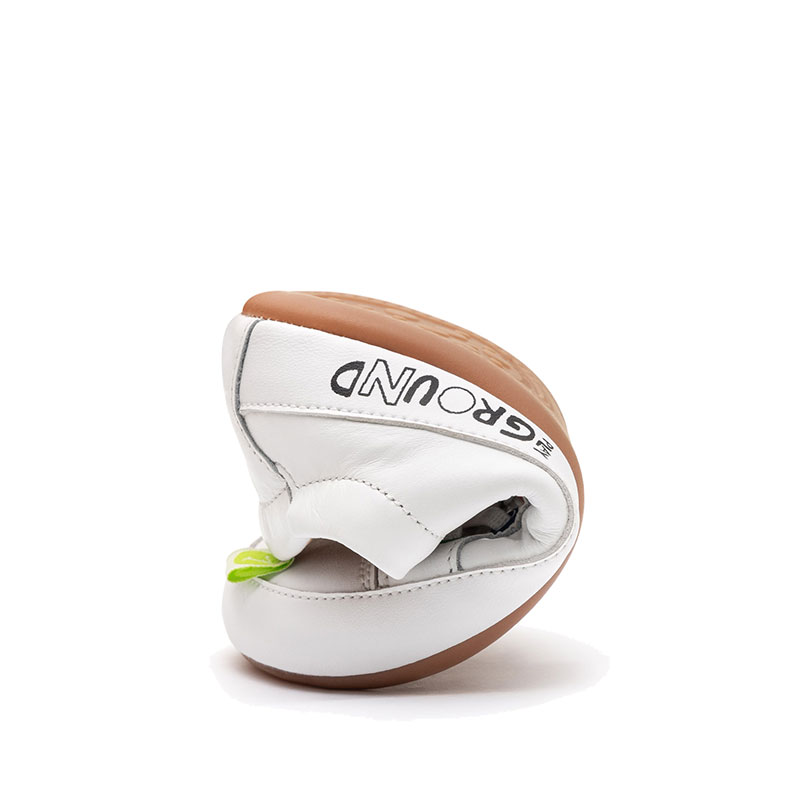 Tip Toey Joey Kids Trainer Funky Playground - White, folded up.