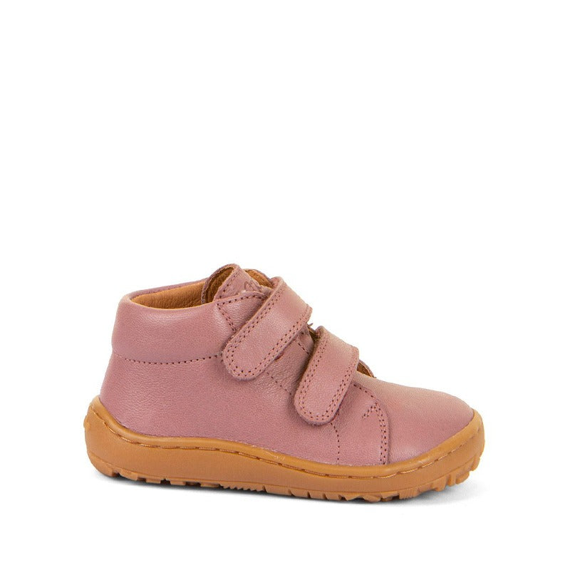 Froddo Barefoot First Step Shoe - Dark Pink, outer side view.