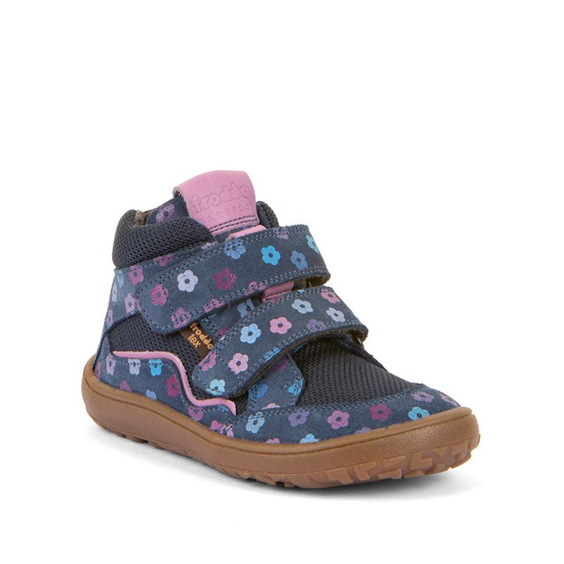 Froddo Kids Barefoot Tex Autumn Waterproof Boots - Denim Flowers