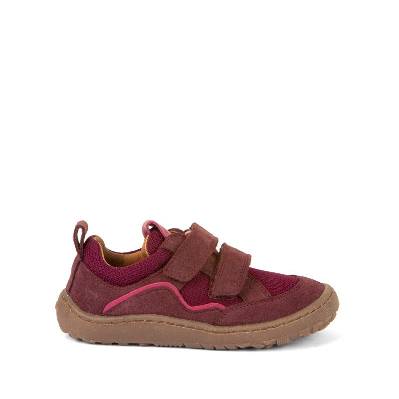 Froddo Barefoot Sports Shoe in Bordeaux, outer side view.