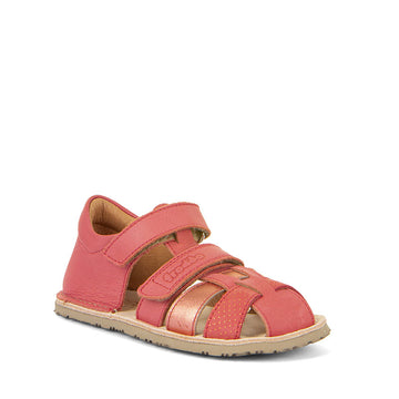 Froddo Barefoot Flexy F Sandal - Coral, angled view showing outer side and front.