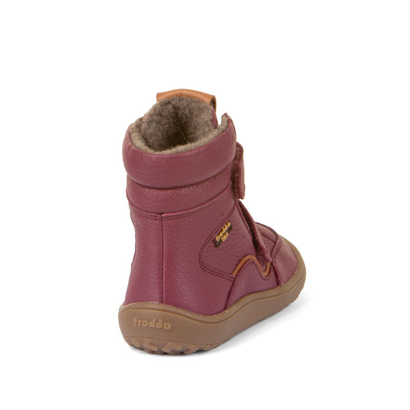 Froddo Kids Barefoot Tex Winter Leather Boots - Bordeaux