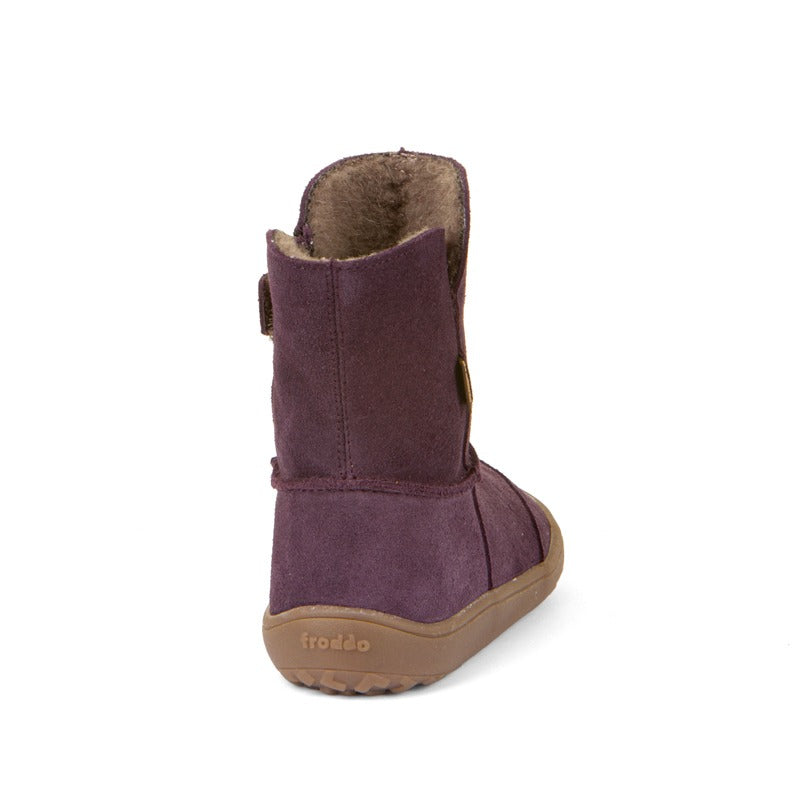 Froddo Kids Barefoot Tex Suede Waterproof Boots - Purple