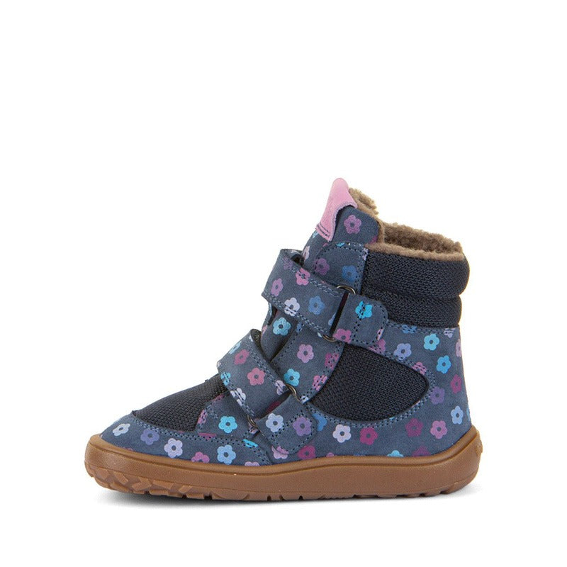 Froddo Kids Barefoot Tex Winter Waterproof Boots - Denim Flowers