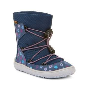 Froddo Kids Barefoot Tex Track Wool Waterproof Boots - Denim Flowers