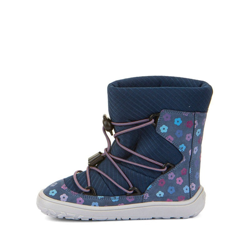 Froddo Kids Barefoot Tex Track Wool Waterproof Boots - Denim Flowers