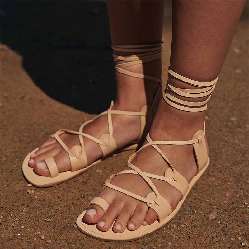 Person wearing Shapen Women's Gaia Sandals - Natural.