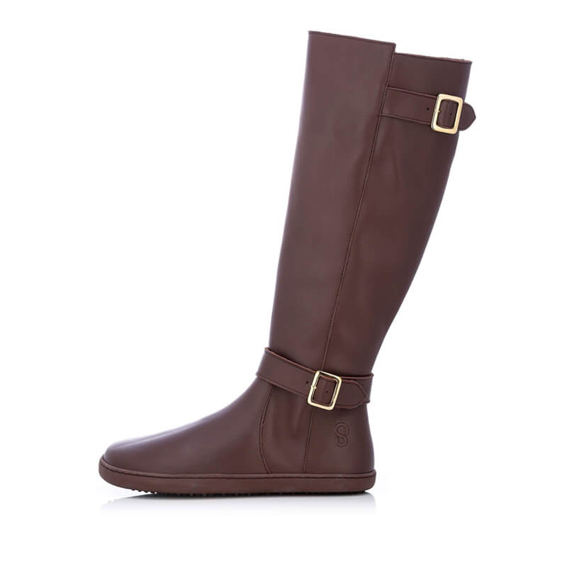 Shapen Women's Glam Knee-High Boot - Brown, outer side view.