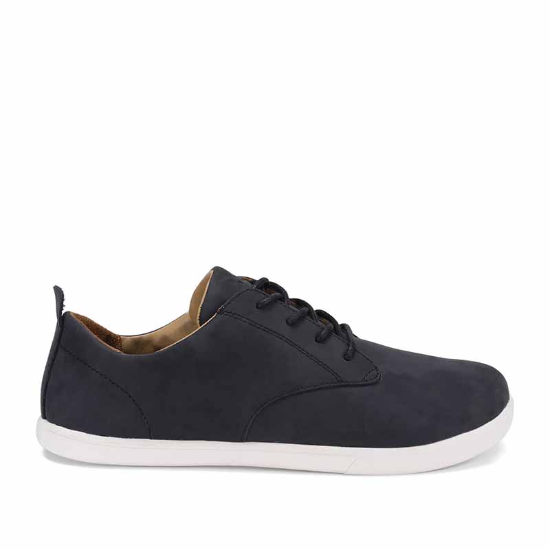 Xero Men's Leather Shoe Glenn - Black and White, outer side view.