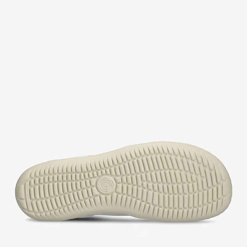 Groundies Adults Nova GO1 Trainer - White/Off-White, sole view.