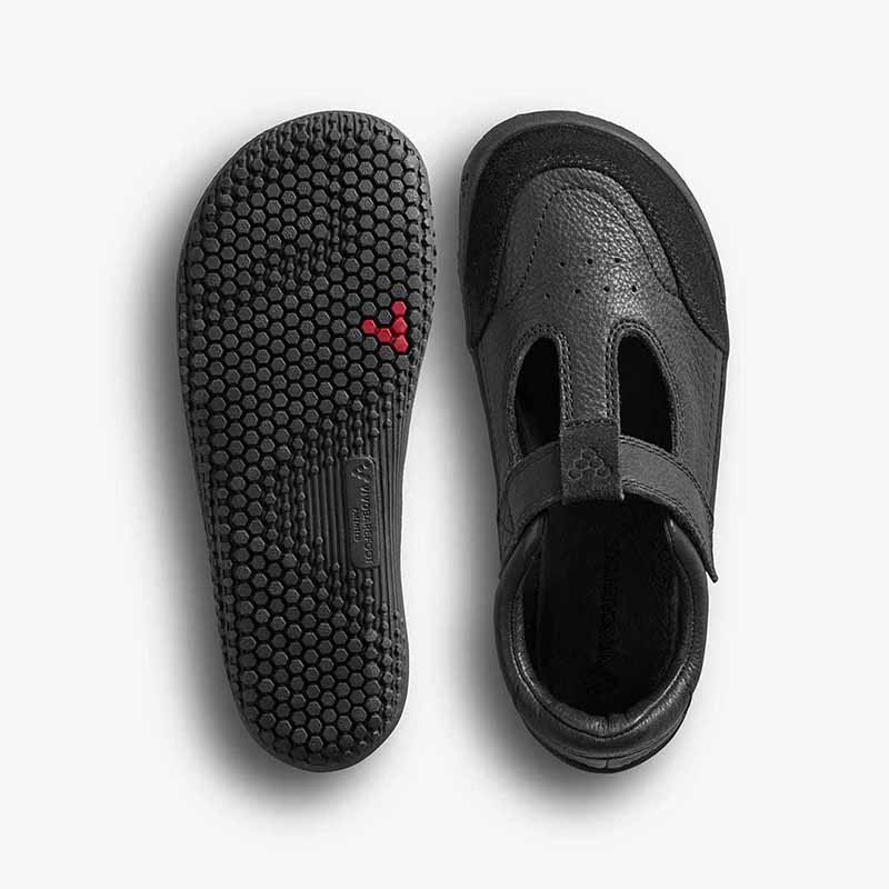 Vivobarefoot Kids T-Bar School Shoes Gobi - Obsidian