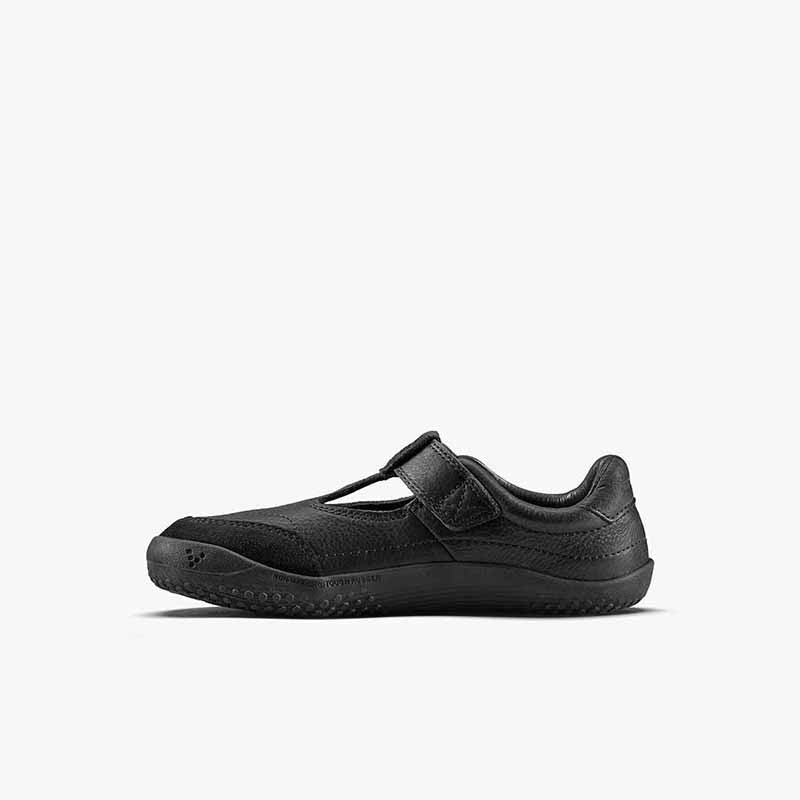 Vivobarefoot Kids T-Bar School Shoes Gobi - Obsidian