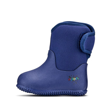 Muddies Waterproof Boot - Bellweather Blue, side view.