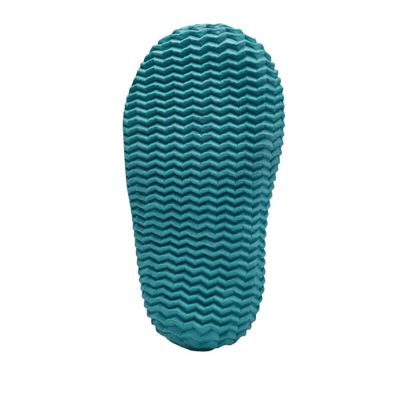 Muddies Waterproof Boot - Flower/Teal, sole view.