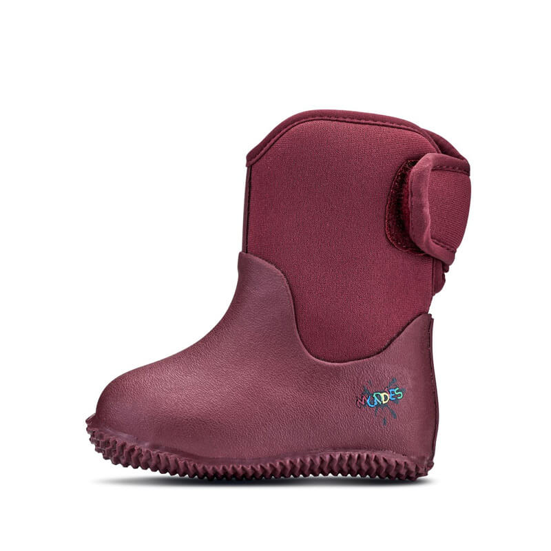 Muddies Waterproof Boot - Tawny Red, outer side view.