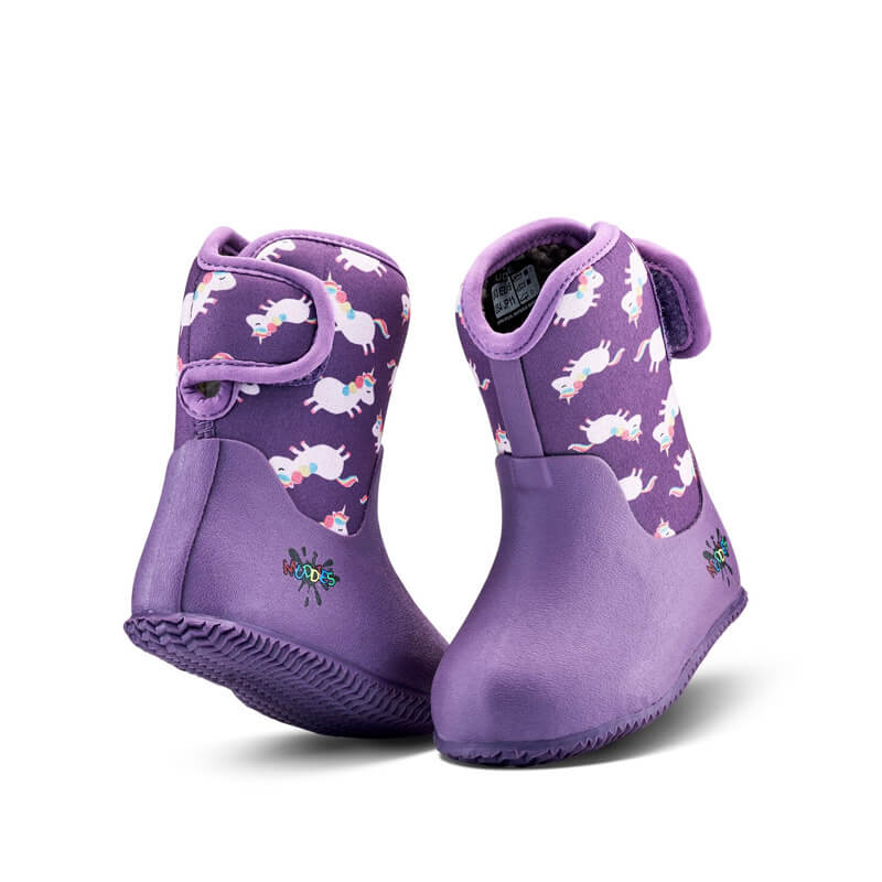 Pair of Muddies Waterproof Boots - Unicorn/Violet.