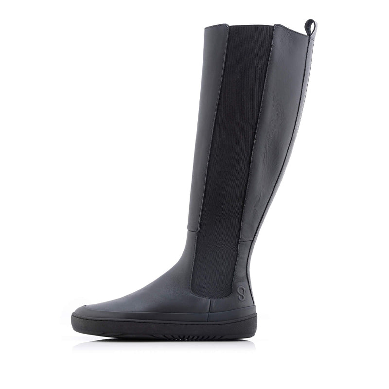 Shapen Women's Harper Knee-High Boot - Black, outer side view.