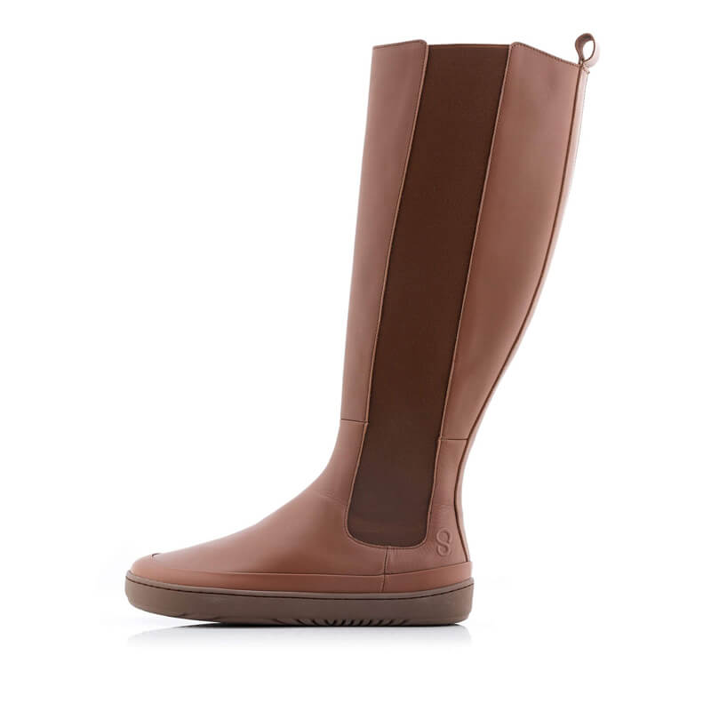 Shapen Women's Harper Knee-High Boot - Brown, outer side view.