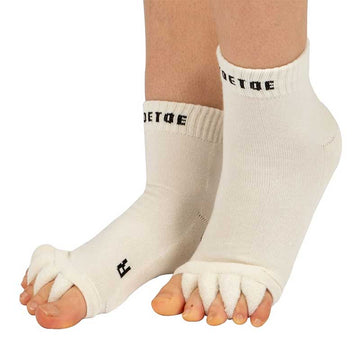 TOETOE Adults Health Ankle Toe Separator Socks - Cream