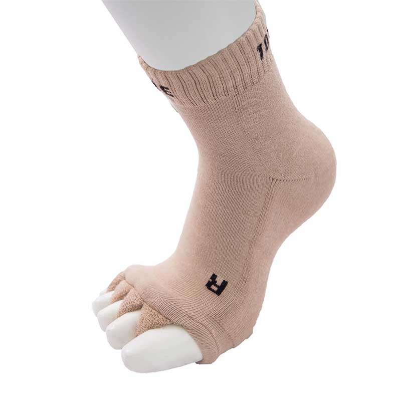 TOETOE Adults Health Ankle Toe Separator Sock - Fawn.