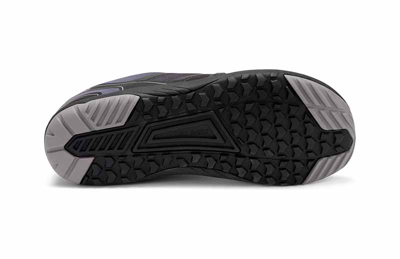 Xero Women's Trainer HFS II - Black and Frost Grey, sole view.