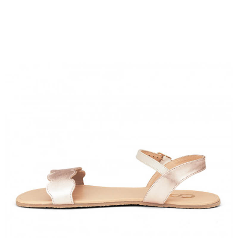 Shapen Women's Jasmine Sandal - Rose Gold, inner side view.