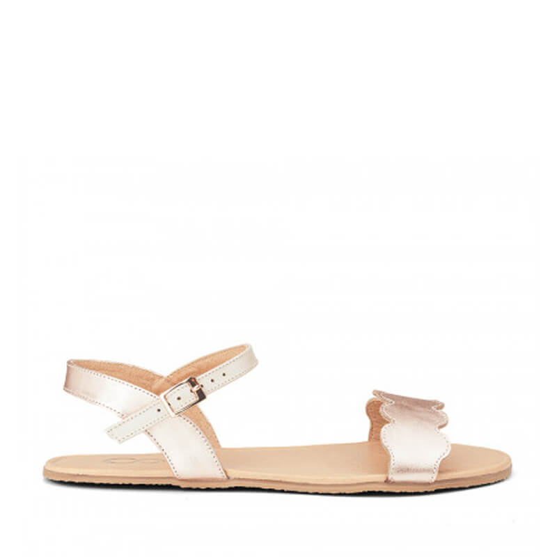Shapen Women's Jasmine Sandal - Rose Gold, outer side view.