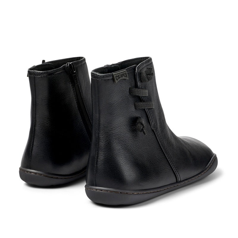 靴 CAMPER Peu Black Ankle Boots Camper Ladies Peu Ankle Boots All Black | Zero Drop Boots