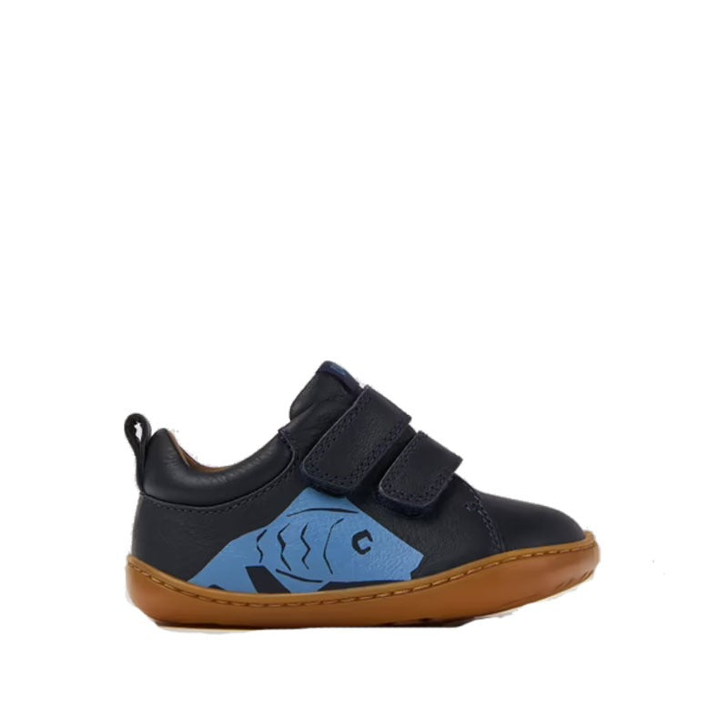 Camper Kids Twins Velcro Strap Leather Shoes Blue (0)