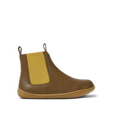 Camper Kids Peu Chelsea Boot - Brown, outer side view.