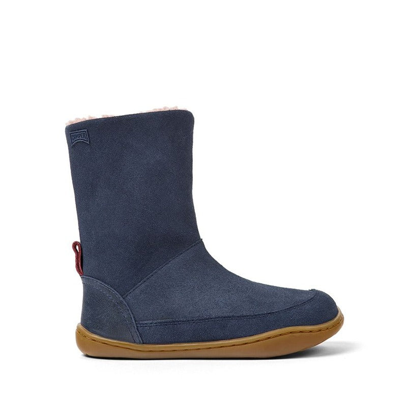 Camper Kids Peu Tall Boot - Blue, outer side view.
