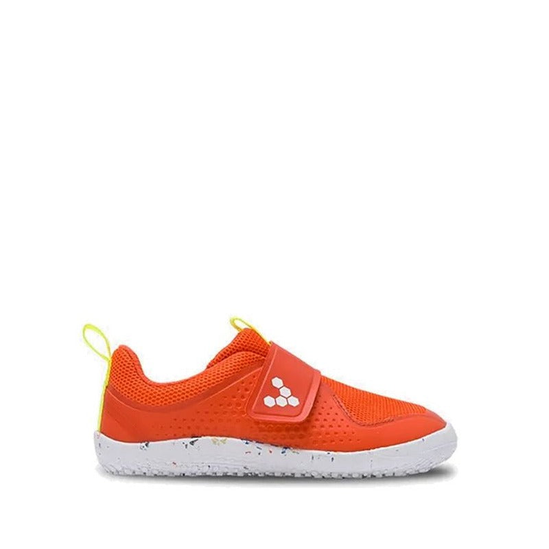 Vivobarefoot Kids Primus III Trainer Tomato, outer side view.
