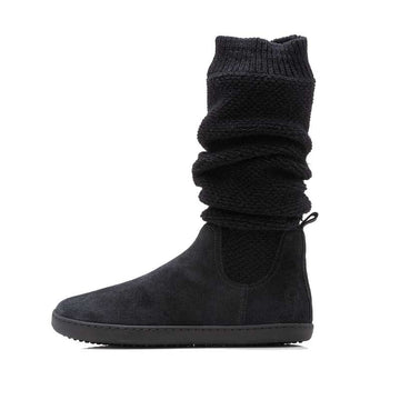 Shapen Women's Knitty Boot - Black, outer side view.