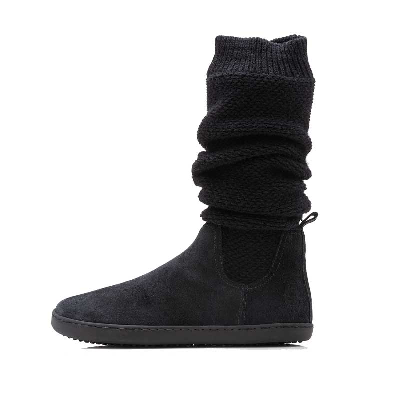 Shapen Women's Knitty Boot - Black, outer side view.