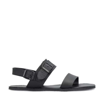Groundies Adults Kos Sandal in black, outer side view.